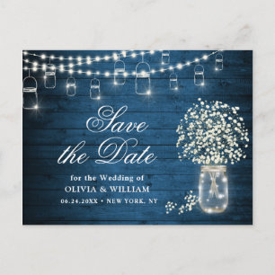 Carte Postale Mason du souffle de bébé Mariage de jarre Enregist