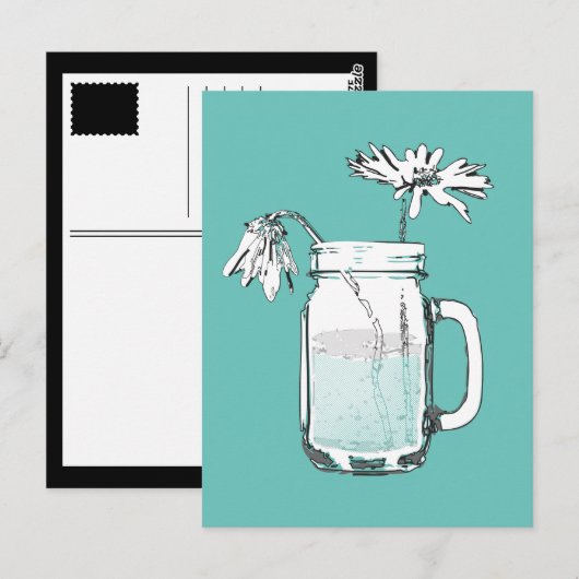 carte postale mason jar daisy (Devant / Derrière)