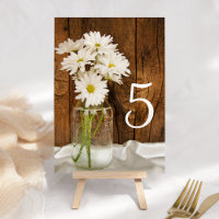Mason Jar et Daisies Mariage campagnard Numéro de 