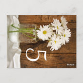 Carte Postale Mason Jar et Daisies Mariage campagnard Numéro de (Dos)