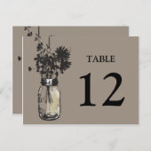 Carte Postale Mason Jar & Fleur sauvage Table Card (Devant / Derrière)