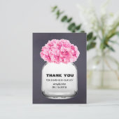 Carte Postale Mason jar rose hydrangea merci note hydrangea5 (Debout devant)