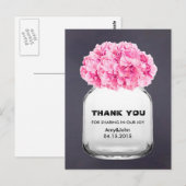 Carte Postale Mason jar rose hydrangea merci note hydrangea5 (Devant / Derrière)