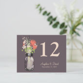 Carte Postale Mason Jar & Wildflowers Table Card (Debout devant)