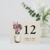 Carte Postale Mason Jar & Wildflowers Table Card (Debout devant)