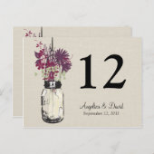 Carte Postale Mason Jar & Wildflowers Table Card (Devant / Derrière)