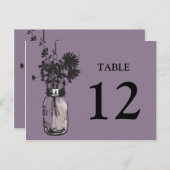 Carte Postale Mason Jar & Wildflowers Table Card (Devant / Derrière)