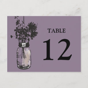 Carte Postale Mason Jar & Wildflowers Table Card