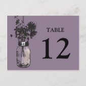 Carte Postale Mason Jar & Wildflowers Table Card (Devant)