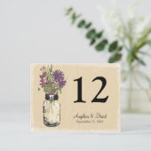 Carte Postale Mason Jar & Wildflowers Table Card (Debout devant)