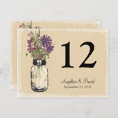 Carte Postale Mason Jar & Wildflowers Table Card (Devant / Derrière)