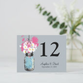 Carte Postale Mason Jar & Wildflowers Table Card (Debout devant)