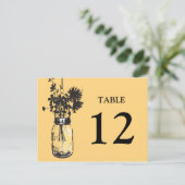 Carte Postale Mason Jar & Wildflowers Table Card (Debout devant)
