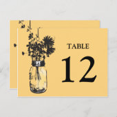 Carte Postale Mason Jar & Wildflowers Table Card (Devant / Derrière)