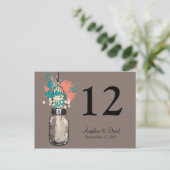 Carte Postale Mason Jar & Wildflowers Table Card (Debout devant)