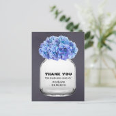 Carte Postale Mason jarre bleu hydrangea merci note hydrangea7 (Debout devant)