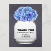 Carte Postale Mason jarre bleu hydrangea merci note hydrangea7 (Devant)