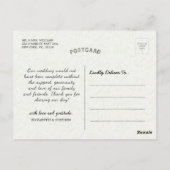 Carte Postale Mason Jars Chaîne Lumières Fleurs Mariage Merci (Dos)