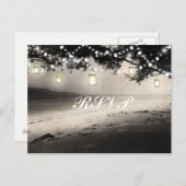 Carte Postale Mason Jars Lumières à cordes Élégant Mariage rusti (Devant / Derrière)