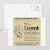 Carte Postale masque à gaz (Devant / Derrière)