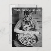 Carte Postale Masque à gaz anti-oignon (Devant / Derrière)
