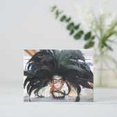 Carte Postale Masque à plumes (Debout devant)