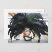 Carte Postale Masque à plumes (Devant / Derrière)