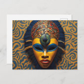 Carte Postale Masque africain (Devant / Derrière)