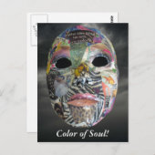 Carte Postale Masque Âme Vient de Toutes les Couleurs (Devant / Derrière)