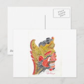 Carte Postale Masque Bali (Devant / Derrière)