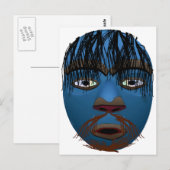 Carte Postale Masque bleu (Devant / Derrière)