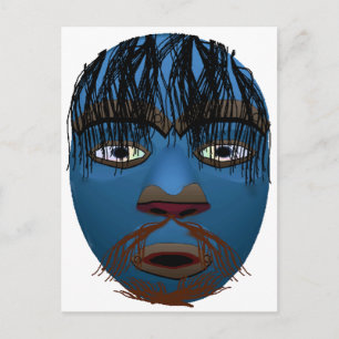 Carte Postale Masque bleu