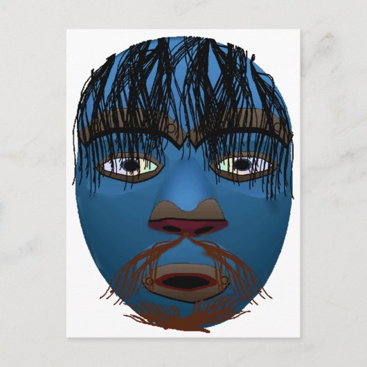 Carte Postale Masque bleu (Devant)