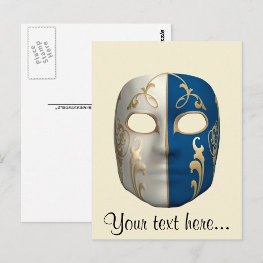 Carte Postale Masque carnaval (Devant / Derrière)