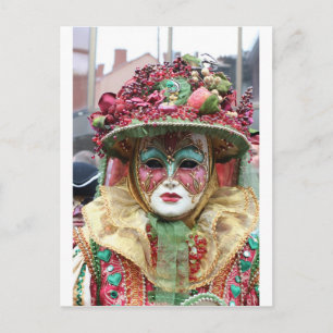 Carte Postale Masque chinois de porcelaine orange