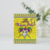 Carte Postale Masque de bouffon Mardi Gras Arlequin (Debout devant)