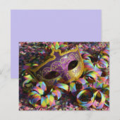 carte postale masque de carnaval confetti (Devant / Derrière)