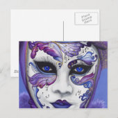 Carte Postale Masque de carnaval pourpre par PSOVART (Devant / Derrière)