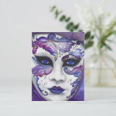 Carte Postale Masque de carnaval pourpre par PSOVART (Debout devant)