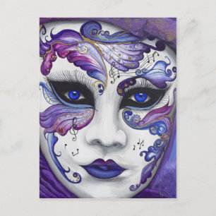 Carte Postale Masque de carnaval pourpre par PSOVART
