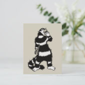 Carte Postale Masque de crâne de chat bizarre gothique (Debout devant)