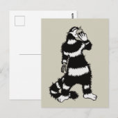 Carte Postale Masque de crâne de chat bizarre gothique (Devant / Derrière)