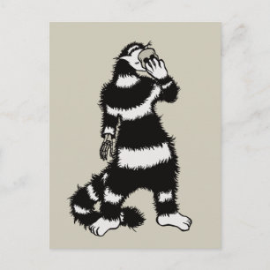 Carte Postale Masque de crâne de chat bizarre gothique