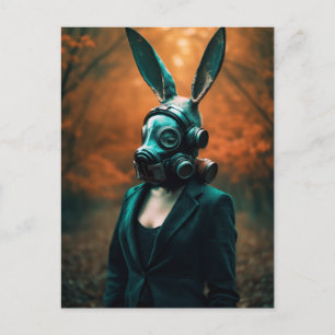 Carte Postale Masque de gaz apocalyptique déplaisant Rabbit