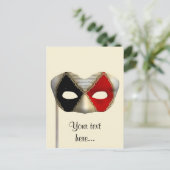 Carte Postale Masque de Mascarade Élégant pour Soirée de Carnava (Debout devant)