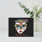Carte Postale Masque de plumes de Parties scintillant Mardi Gras (Debout devant)