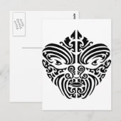 Carte Postale Masque de tatouage tribal maori (Devant / Derrière)