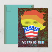 Carte Postale MASQUE DE VISAGE DE QUARANTAINE COVID 19 par Slipp (Devant / Derrière)