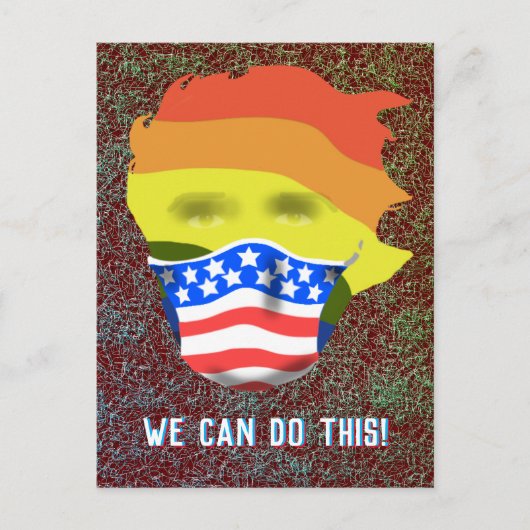 Carte Postale MASQUE DE VISAGE DE QUARANTAINE COVID 19 par Slipp (Devant)