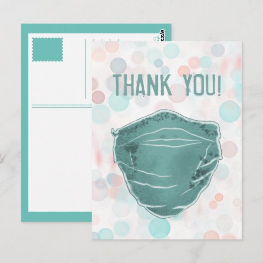 Carte Postale masque de visage de remerciement (Devant / Derrière)
